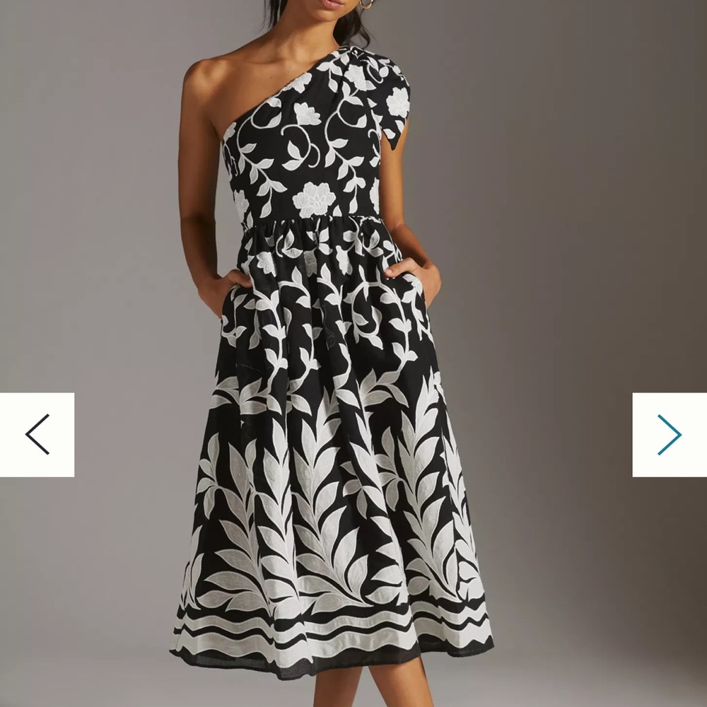 Anthropologie Maeve One shoulder Midi Dress 👗 - Picture 7 of 8